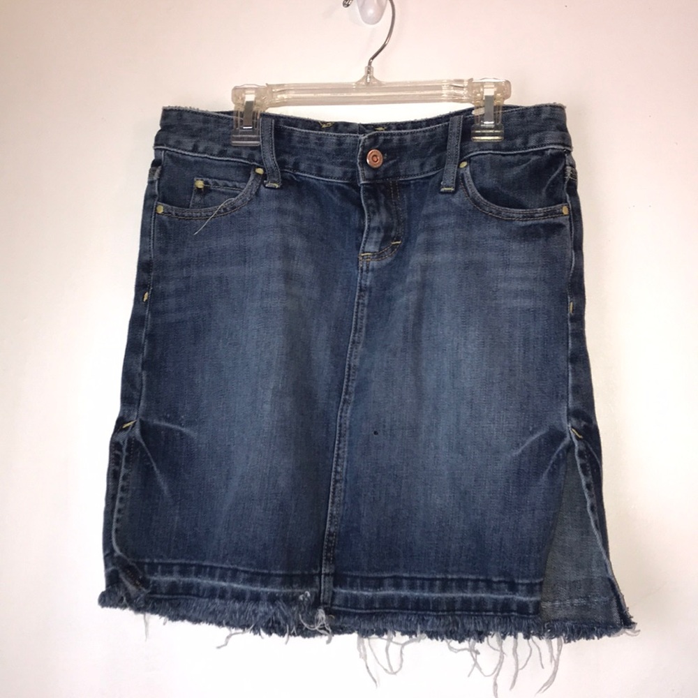 X 2 Denim Laboratory Raw Hem Skirt